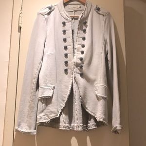 Casual light gray cotton blazer/jacket